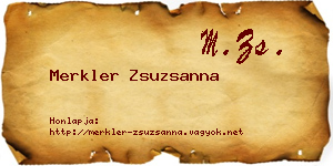 Merkler Zsuzsanna névjegykártya
